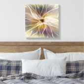 Floral Fantasy Gold Eggplant Abstracte fractale ku Canvas Afdruk (Insitu (Slaapkamer))