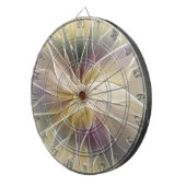 Floral Fantasy Gold Eggplant Abstracte fractale ku Dartbord (Voorkant Rechts)
