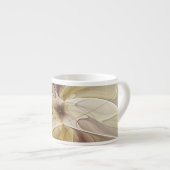 Floral Fantasy Gold Eggplant Abstracte fractale ku Espresso Kop (Voorkant rechts)