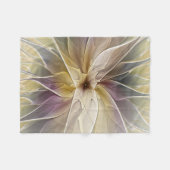 Floral Fantasy Gold Eggplant Abstracte fractale ku Fleece Deken (Voorkant (Horizontaal))
