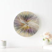 Floral Fantasy Gold Eggplant Abstracte fractale ku Grote Klok (Huis)
