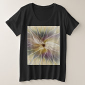 Floral Fantasy Gold Eggplant Abstracte fractale ku Grote Maat T-shirt (Design voorkant)