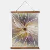 Floral Fantasy Gold Eggplant Abstracte fractale ku Hangend Wandkleed (Voorkant)