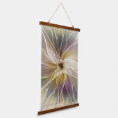 Floral Fantasy Gold Eggplant Abstracte fractale ku Hangend Wandkleed (Gebogen)