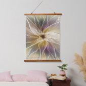 Floral Fantasy Gold Eggplant Abstracte fractale ku Hangend Wandkleed (Slaapkamer)