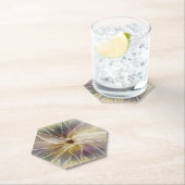 Floral Fantasy Gold Eggplant Abstracte fractale ku Kartonnen Onderzetters (Insitu)