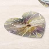 Floral Fantasy Gold Eggplant Abstracte fractale ku Kartonnen Onderzetters (Gekanteld)