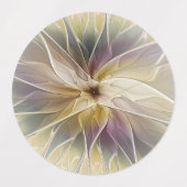 Floral Fantasy Gold Eggplant Abstracte fractale ku Labels (Design 2)