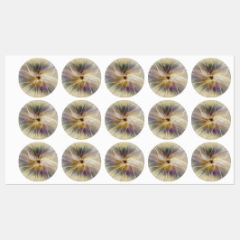 Floral Fantasy Gold Eggplant Abstracte fractale ku Labels
