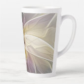 Floral Fantasy Gold Eggplant Abstracte fractale ku Latte Mok (Rechts)