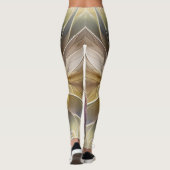 Floral Fantasy Gold Eggplant Abstracte fractale ku Leggings (Achterkant)