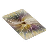 Floral Fantasy Gold Eggplant Abstracte fractale ku Magneet (Rechterzijde)