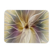 Floral Fantasy Gold Eggplant Abstracte fractale ku Magneet (Horizontaal)