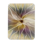 Floral Fantasy Gold Eggplant Abstracte fractale ku Magneet (Verticaal)