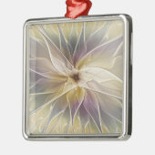 Floral Fantasy Gold Eggplant Abstracte fractale ku Metalen Ornament (Links)