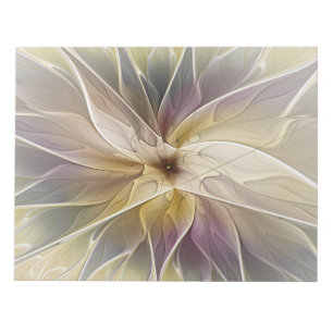 Floral Fantasy Gold Eggplant Abstracte fractale ku Notitieblok