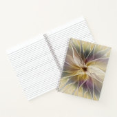 Floral Fantasy Gold Eggplant Abstracte fractale ku Notitieboek (Binnen)
