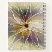 Floral Fantasy Gold Eggplant Abstracte fractale ku Notitieboek (Achterkant)