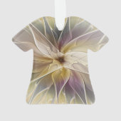 Floral Fantasy Gold Eggplant Abstracte fractale ku Ornament (achterkant)