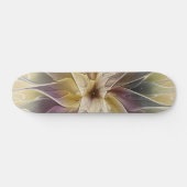 Floral Fantasy Gold Eggplant Abstracte fractale ku Persoonlijk Skateboard (Horizontaal)