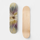 Floral Fantasy Gold Eggplant Abstracte fractale ku Persoonlijk Skateboard (Voorkant)