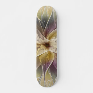 Floral Fantasy Gold Eggplant Abstracte fractale ku Persoonlijk Skateboard