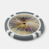 Floral Fantasy Gold Eggplant Abstracte fractale ku Poker Chips (Enkel)