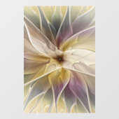 Floral Fantasy Gold Eggplant Abstracte fractale ku Raamsticker (Vel)