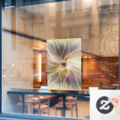 Floral Fantasy Gold Eggplant Abstracte fractale ku Raamsticker (Cafe Raam)