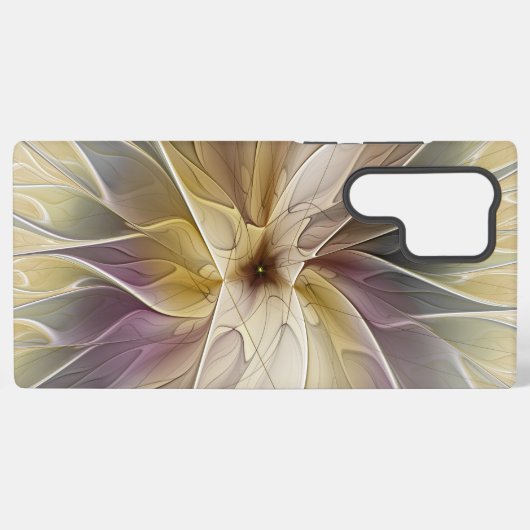 Floral Fantasy Gold Eggplant Abstracte fractale ku Samsung Galaxy Hoesje (Achterkant horizontaal)
