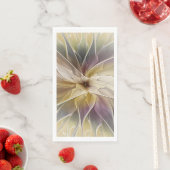 Floral Fantasy Gold Eggplant Abstracte fractale ku Servet (Insitu)