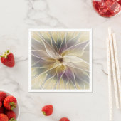 Floral Fantasy Gold Eggplant Abstracte fractale ku Servet (Insitu)