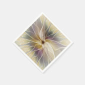 Floral Fantasy Gold Eggplant Abstracte fractale ku Servet (Hoek)