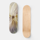 Floral Fantasy Gold Eggplant Abstracte fractale ku Skateboard (Voorkant)