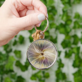 Floral Fantasy Gold Eggplant Abstracte fractale ku Sleutelhanger (Hand)