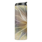 Floral Fantasy Gold Eggplant Abstracte fractale ku Thermosbeker (Gedraaid links)
