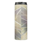 Floral Fantasy Gold Eggplant Abstracte fractale ku Thermosbeker (Achterkant)