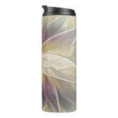Floral Fantasy Gold Eggplant Abstracte fractale ku Thermosbeker (Geroteerd rechts)