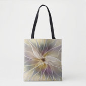 Floral Fantasy Gold Eggplant Abstracte fractale ku Tote Bag (Voorkant)