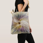 Floral Fantasy Gold Eggplant Abstracte fractale ku Tote Bag (Dichtbij)