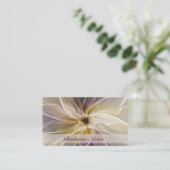 Floral Fantasy Gold Eggplant Abstracte fractale ku Visitekaartje (Staand voorkant)