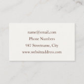 Floral Fantasy Gold Eggplant Abstracte fractale ku Visitekaartje (Achterkant)