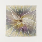 Floral Fantasy Gold Eggplant Abstracte fractale ku Wandkleed (Voorkant (horizontaal))