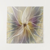 Floral Fantasy Gold Eggplant Abstracte fractale ku Wandkleed (Voorkant)