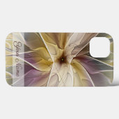 Floral Fantasy Gold Eggplant Fractal Art Name Case-Mate iPhone Case (Achterkant (horizontaal))