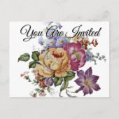 Floral Fantasy  Invitation Postcard Uitnodiging Briefkaart (Voorkant)