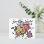 Floral Fantasy  Invitation Postcard Uitnodiging Briefkaart (Staand voorkant)