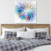 Floral Fantasy, kleurrijke Abstracte bloem Canvas Afdruk (Insitu (Slaapkamer))