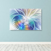Floral Fantasy, kleurrijke Abstracte bloem Canvas Afdruk (Insitu (Houten vloer))