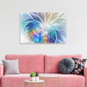 Floral Fantasy, kleurrijke Abstracte bloem Canvas Afdruk (Insitu (Woonkamer))
